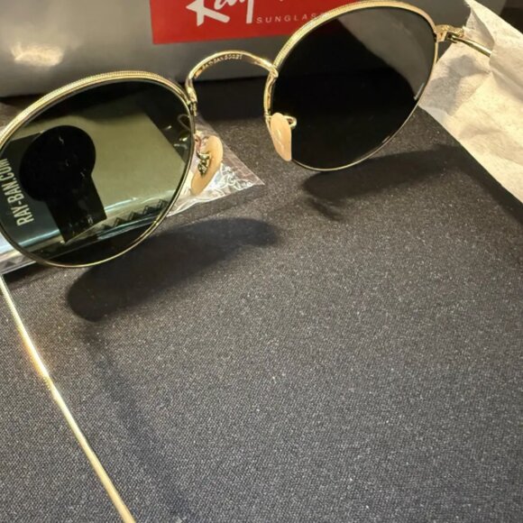 Ray ban round metal arista gold sunglasses NEW - Picture 3 of 7